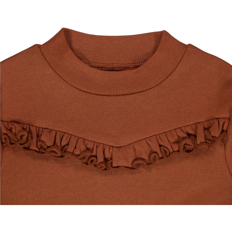 Wheat Main T-Shirt Rib Ruffle Jersey Tops and T-Shirts 0001 bronze