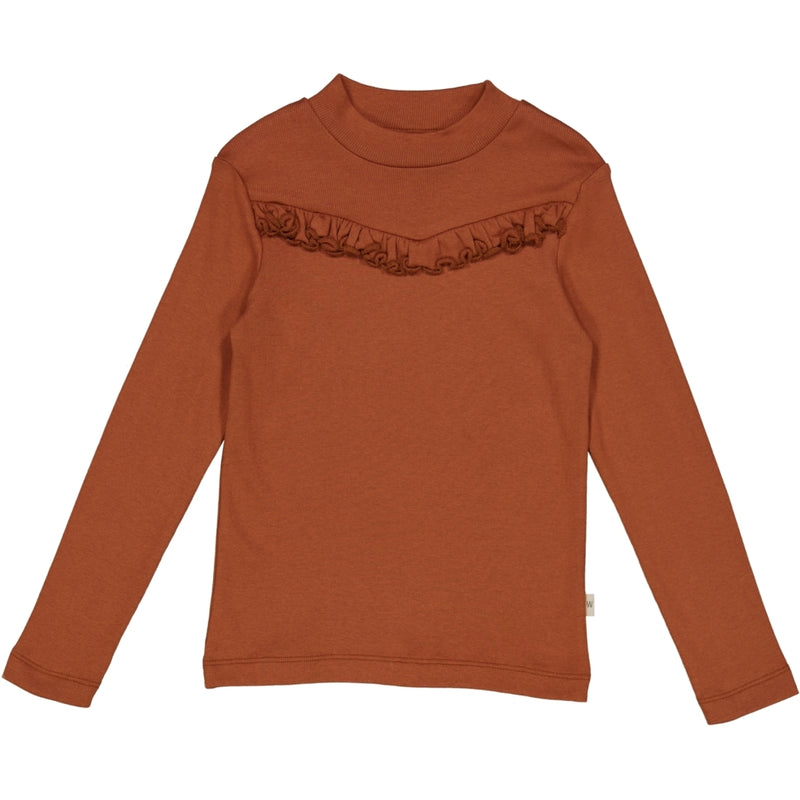 Wheat Main T-Shirt Rib Ruffle Jersey Tops and T-Shirts 0001 bronze