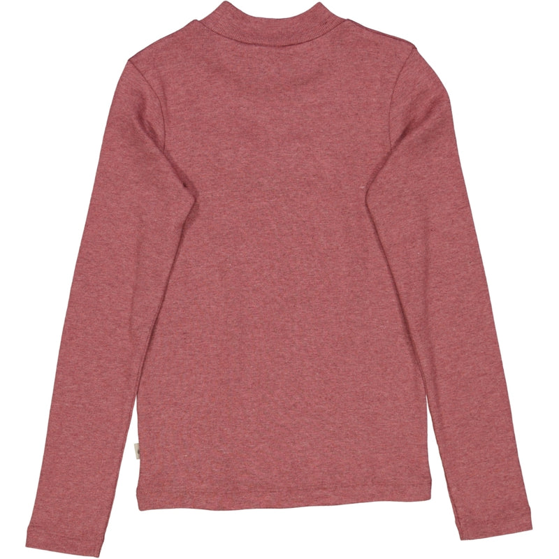 Wheat Main T-Shirt Rib Ruffle Jersey Tops and T-Shirts 2614 dark rouge melange