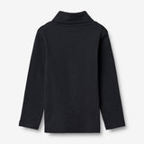 Wheat Wool T-Shirt Roll Neck Wool Jersey Tops and T-Shirts 1432 navy