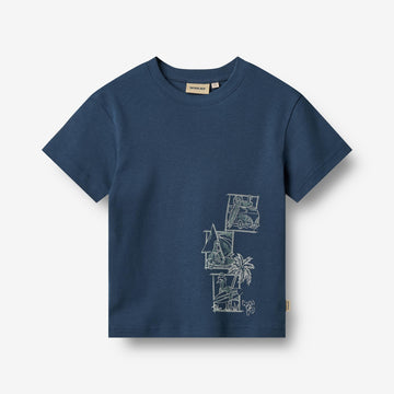 Wheat Main T-Shirt S/S Ben Jersey Tops and T-Shirts 1042 blue waves