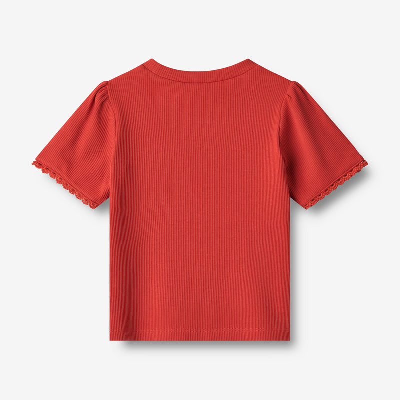 Wheat Main T-Shirt S/S Iris Jersey Tops and T-Shirts 2072 red