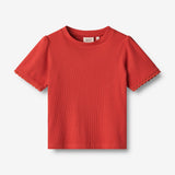 Wheat Main T-Shirt S/S Iris Jersey Tops and T-Shirts 2072 red