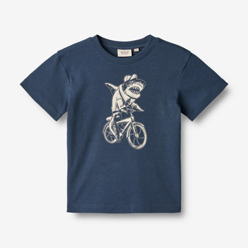 Wheat Main T-Shirt S/S Kristian Jersey Tops and T-Shirts 1042 blue waves