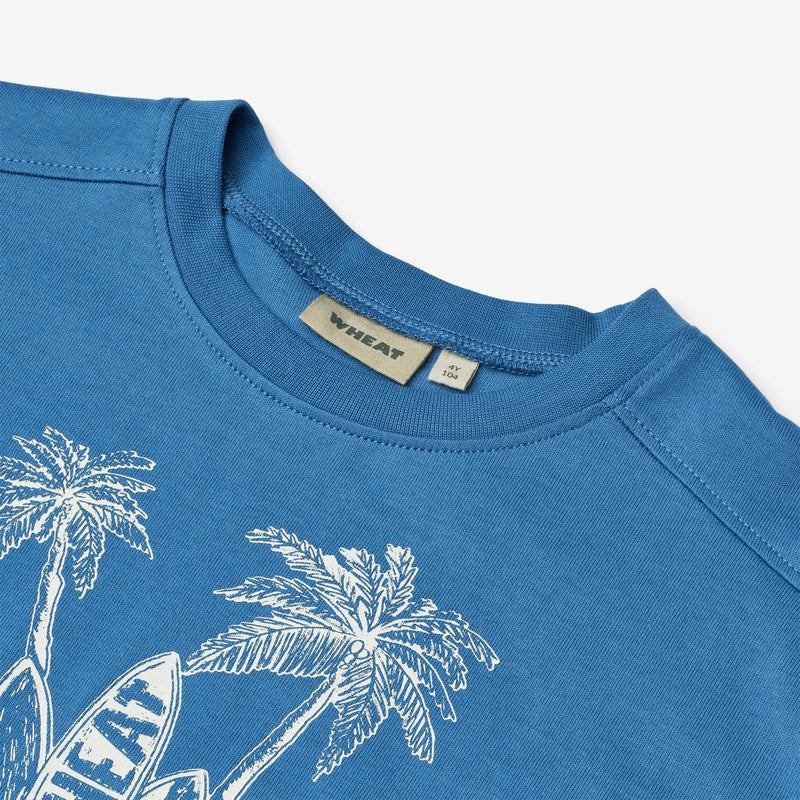 Wheat Main T-Shirt S/S Lauge Jersey Tops and T-Shirts 1043 blue