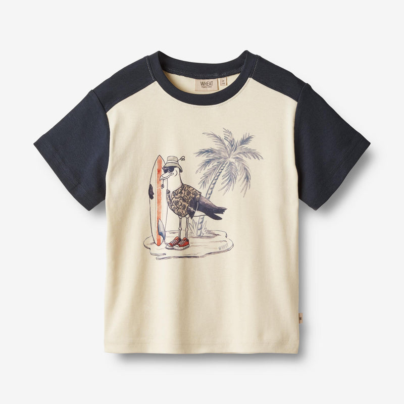 Wheat Main T-Shirt S/S Laurits Jersey Tops and T-Shirts 1477 shell