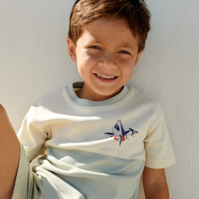 Wheat Main T-Shirt S/S Oliver Jersey Tops and T-Shirts 1475 sea mist