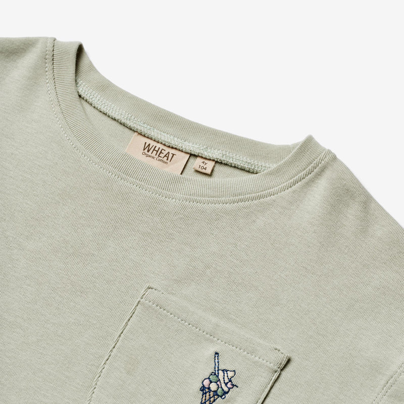Wheat Main T-Shirt S/S Signe Jersey Tops and T-Shirts 1475 sea mist