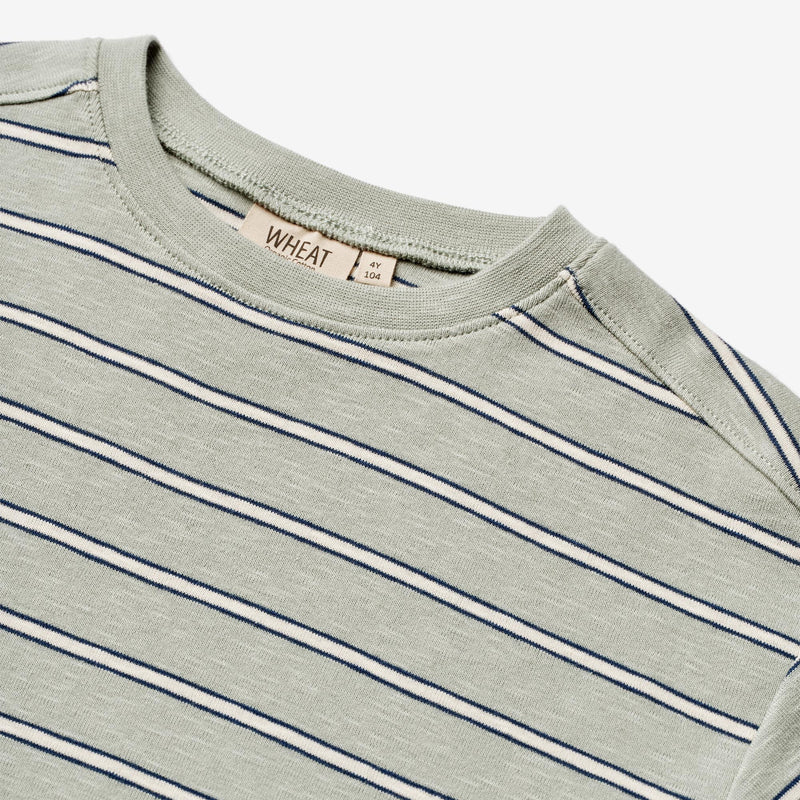 Wheat Main T-Shirt S/S Tommy Jersey Tops and T-Shirts 1476 sea mist stripe