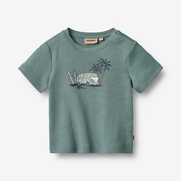 Wheat Main T-Shirt S/S Valdemar Jersey Tops and T-Shirts 1454 stormy sea