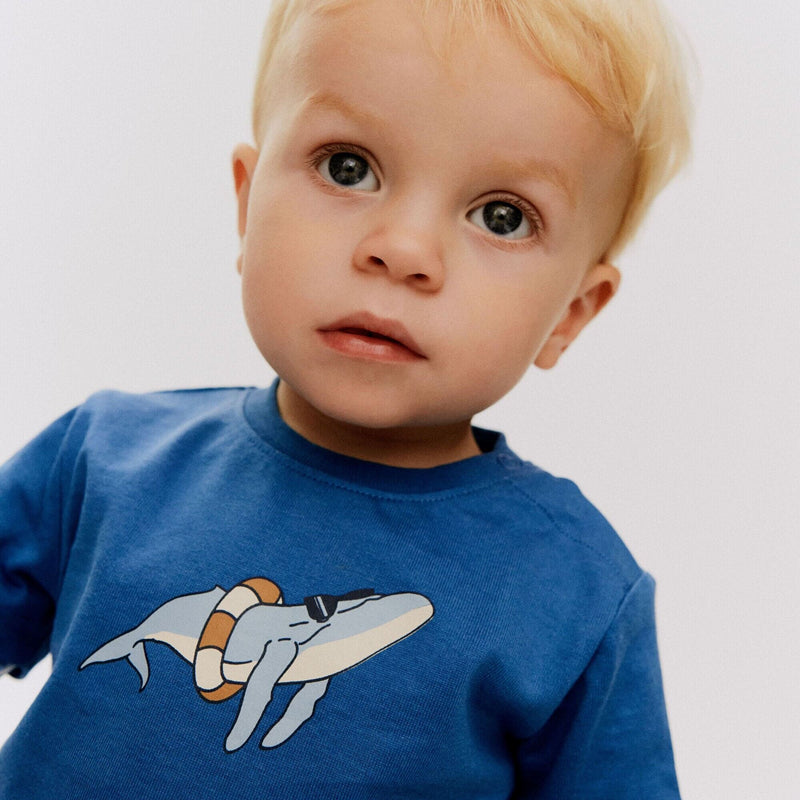 Wheat Main T-Shirt S/S Walter Jersey Tops and T-Shirts 1043 blue