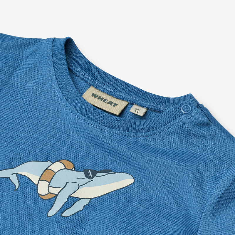 Wheat Main T-Shirt S/S Walter Jersey Tops and T-Shirts 1043 blue