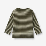 Wheat Main T-Shirt Stig | Baby Jersey Tops and T-Shirts 4076 dark green stripe