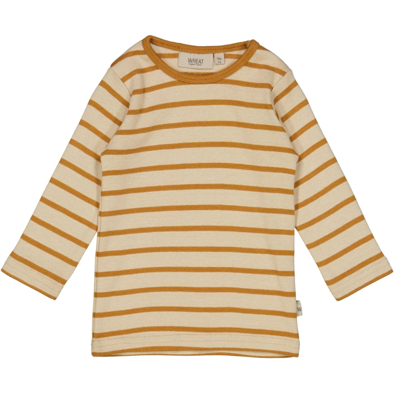 Wheat Main T-Shirt Striped LS Jersey Tops and T-Shirts 4341 almond