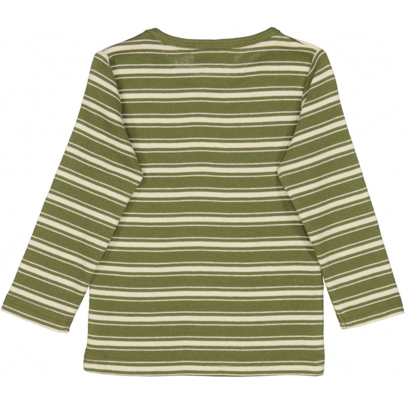 Wheat Main T-Shirt Striped LS Jersey Tops and T-Shirts 4099 winter moss