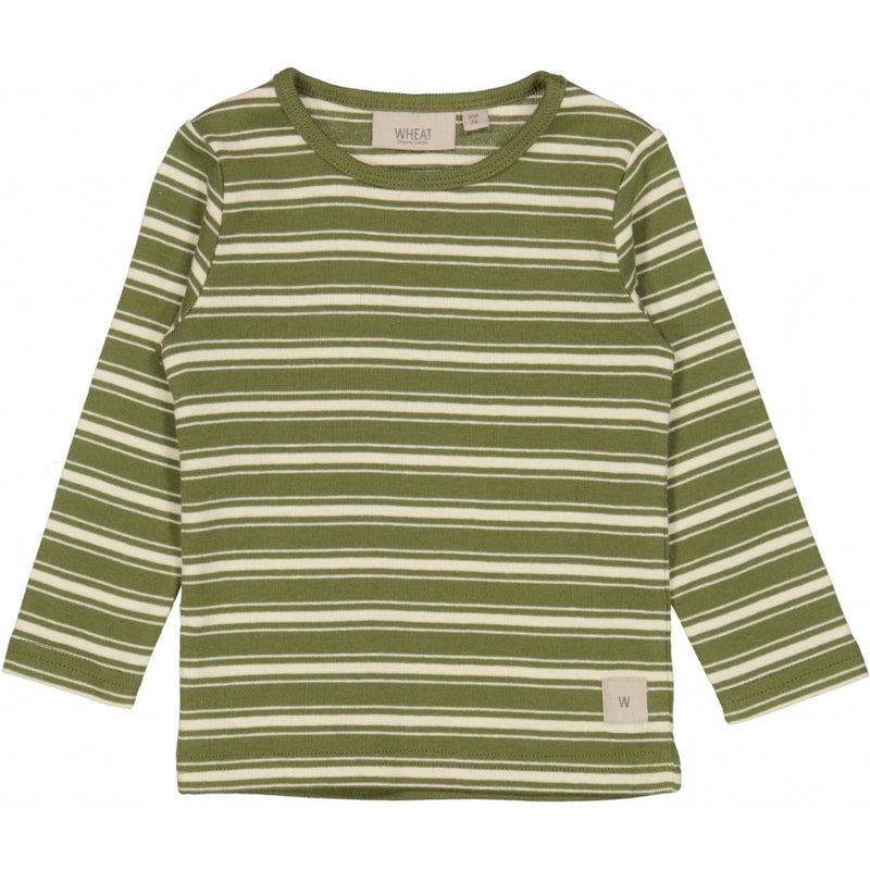 Wheat Main T-Shirt Striped LS Jersey Tops and T-Shirts 4099 winter moss