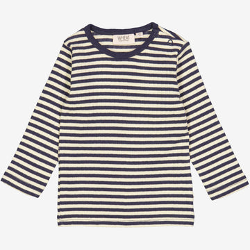 Wheat Main  T-Shirt Striped LS | Baby Jersey Tops and T-Shirts 1387 midnight stripe