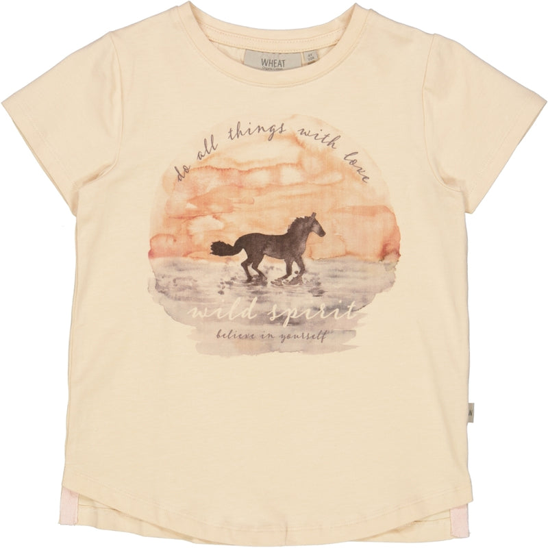 Wheat Main T-Shirt Sunset Horse Jersey Tops and T-Shirts 1012 alabaster