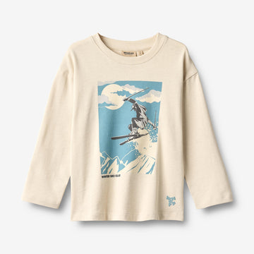 Wheat Main T-shirt L/S Dixie Print T-Shirt 3191 offwhite