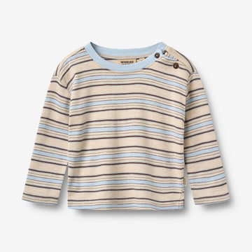 Wheat Main T-shirt L/S Ebbe T-Shirt 9877 multi blue stripe