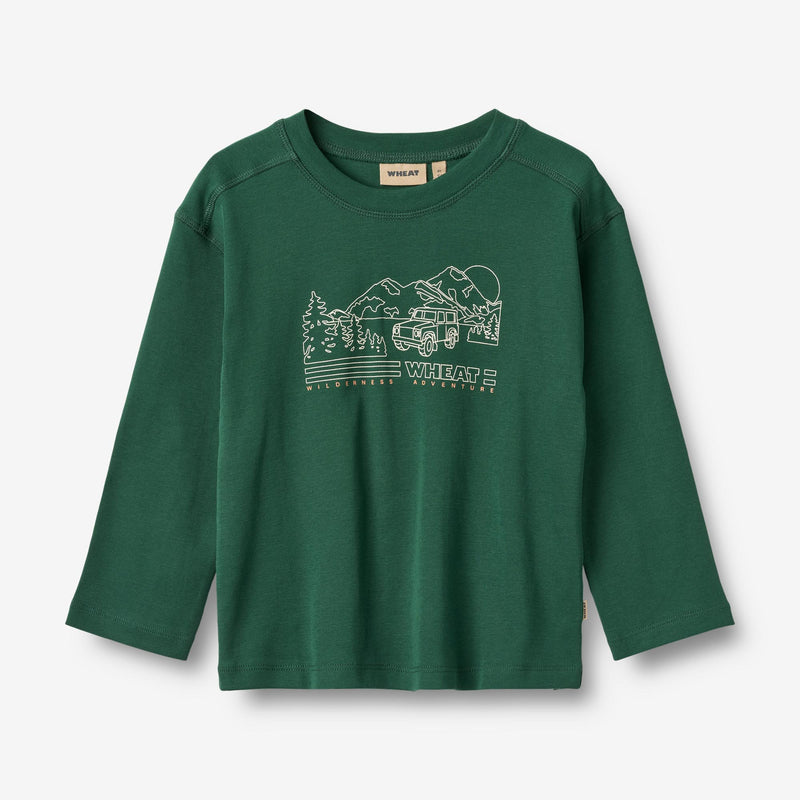 Wheat Main T-shirt L/S Holger Jersey Tops and T-Shirts 9558 kale