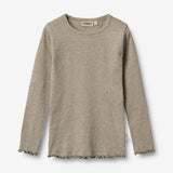 Wheat Main T-shirt L/S Ida T-Shirt 0072 gravel melange
