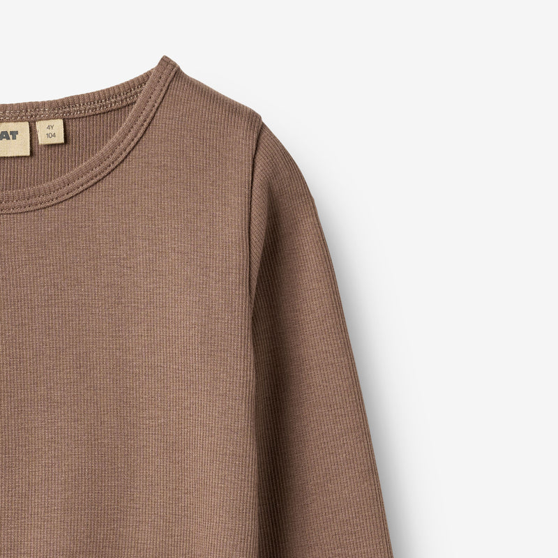 Wheat Main T-shirt L/S Ida T-Shirt 9573 toffee brown