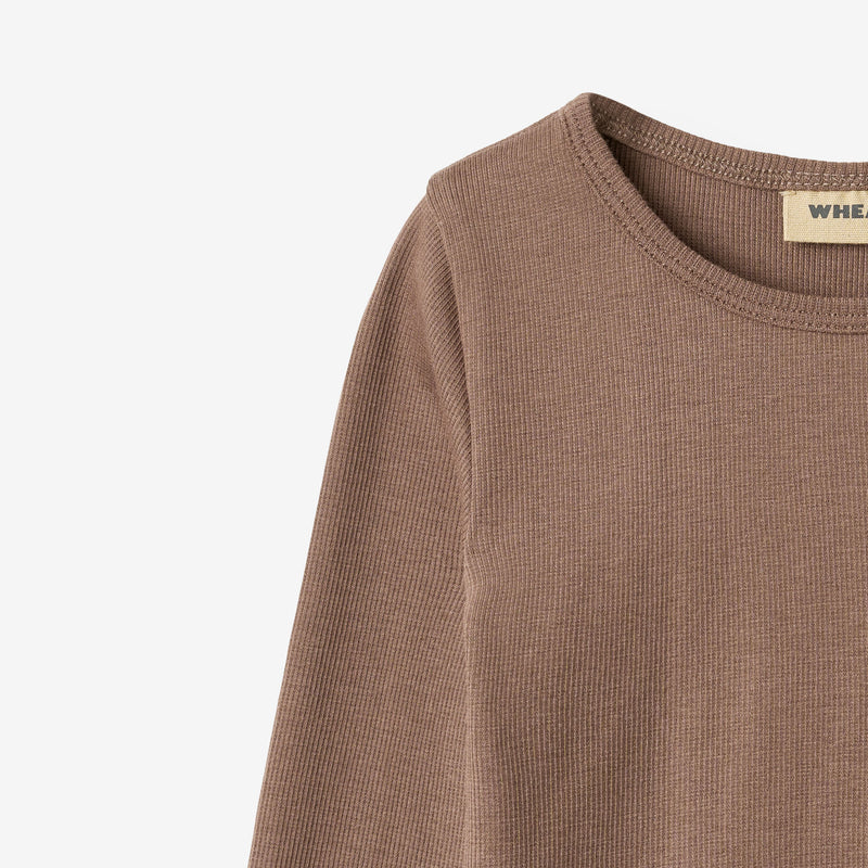 Wheat Main T-shirt L/S Ida T-Shirt 9573 toffee brown