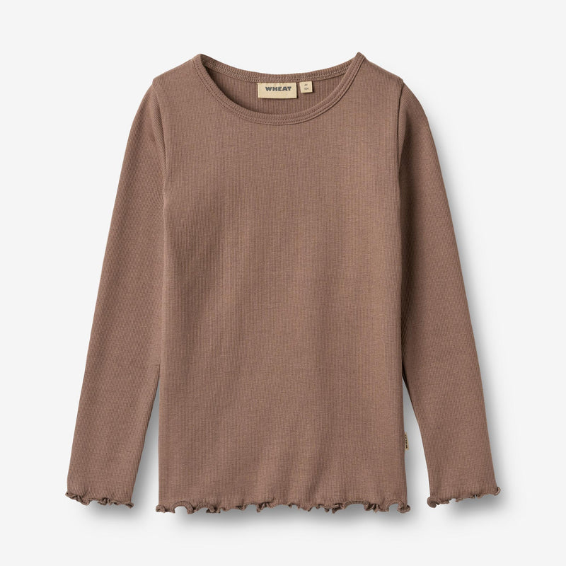 Wheat Main T-shirt L/S Ida T-Shirt 9573 toffee brown