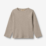 Wheat Main T-shirt L/S Milo Jersey Tops and T-Shirts 0072 gravel melange