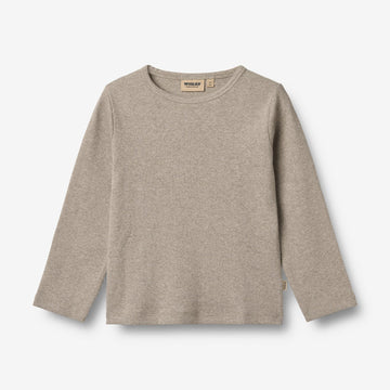Wheat Main T-Shirt L/S Milo T-Shirt 0072 gravel melange