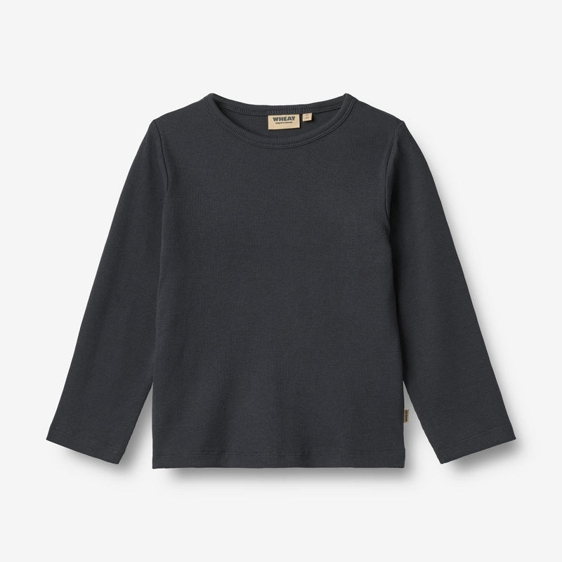 Wheat Main T-shirt L/S Milo Jersey Tops and T-Shirts 1432 navy