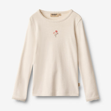 Wheat Main T-shirt L/S Print Belis T-Shirt 3129 eggshell