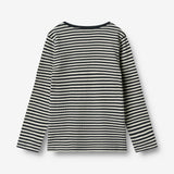 Wheat Main T-shirt L/S Stig T-Shirt 9432 navy rib stripe