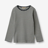 Wheat Main T-shirt L/S Stig T-Shirt 9432 navy rib stripe