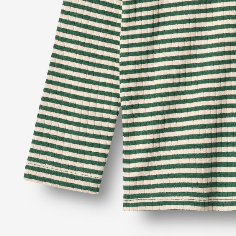 Wheat Main T-shirt L/S Stig T-Shirt 4142 green stripe