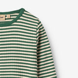 Wheat Main T-shirt L/S Stig T-Shirt 4142 green stripe