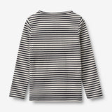 Wheat Main T-shirt L/S Stig T-Shirt 9432 navy rib stripe