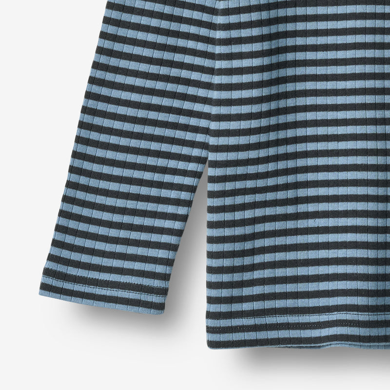 Wheat Main T-shirt L/S Stig T-Shirt 9548 bright blue stripe