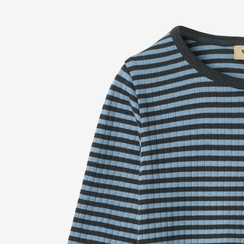 Wheat Main T-shirt L/S Stig T-Shirt 9548 bright blue stripe