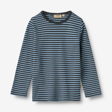 Wheat Main T-shirt L/S Stig T-Shirt 9548 bright blue stripe