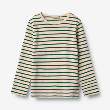 Wheat Main T-shirt L/S Stig T-Shirt 4142 green stripe