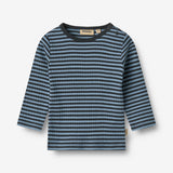 Wheat Main T-shirt L/S Stig T-Shirt 9548 bright blue stripe