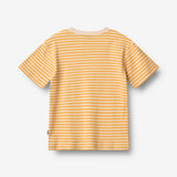 Wheat Main T-shirt S/S Fabian T-Shirt 9449 yellow rib stripe