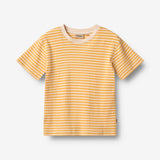 Wheat Main T-shirt S/S Fabian T-Shirt 9449 yellow rib stripe
