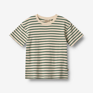 Wheat Main T-shirt S/S Fabian T-Shirt 4142 green stripe