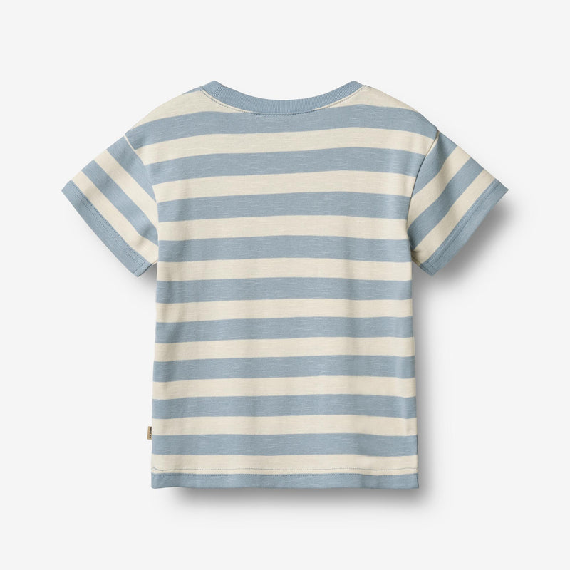 Wheat Main T-shirt S/S Liam T-Shirt 9420 calm blue stripe