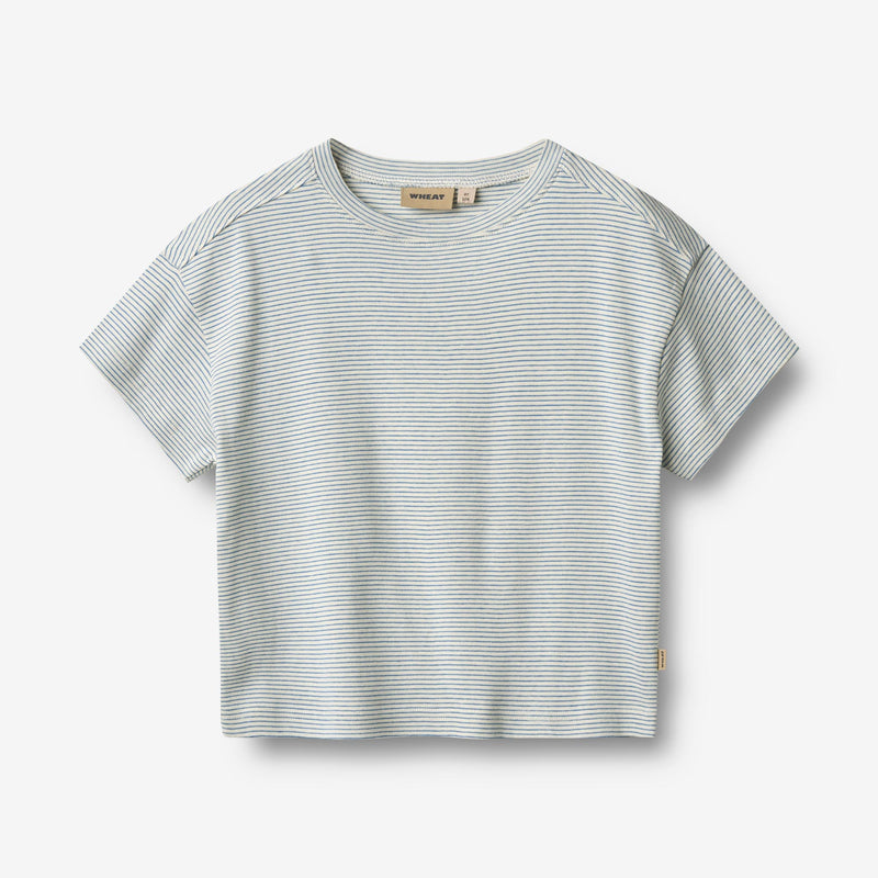 Wheat Main T-shirt S/S Tommy T-Shirt 1048 blue stripe