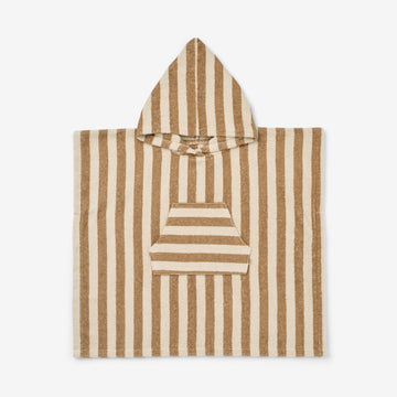 Wheat Main Terry Poncho Lille Home 9524 cappucino stripe
