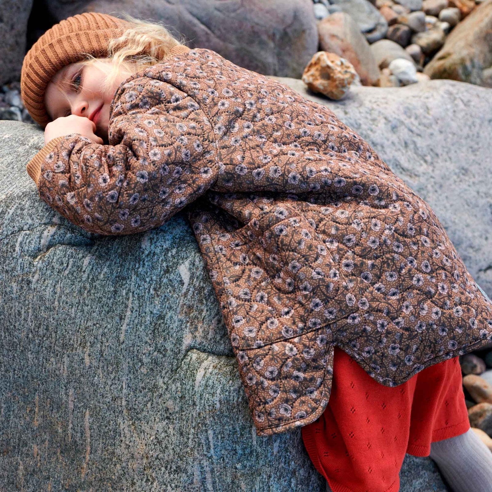 Thermo Jacket Helga - caramel anemones – Wheat.eu